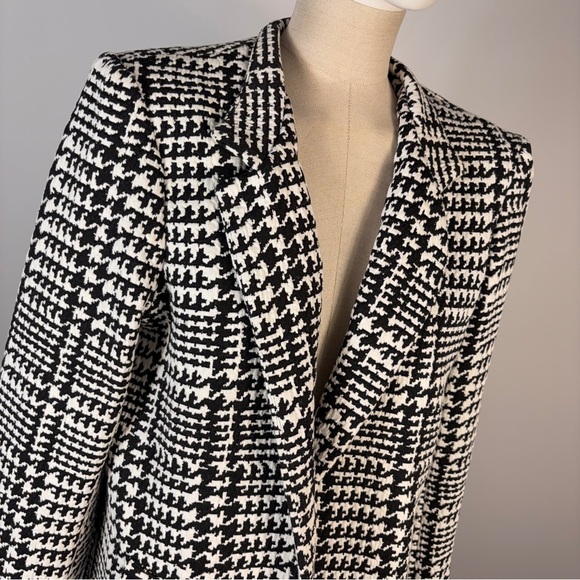 Ellane Rose Chic Houndstooth Pea Coat in Black and White L - Picture 4 of 11